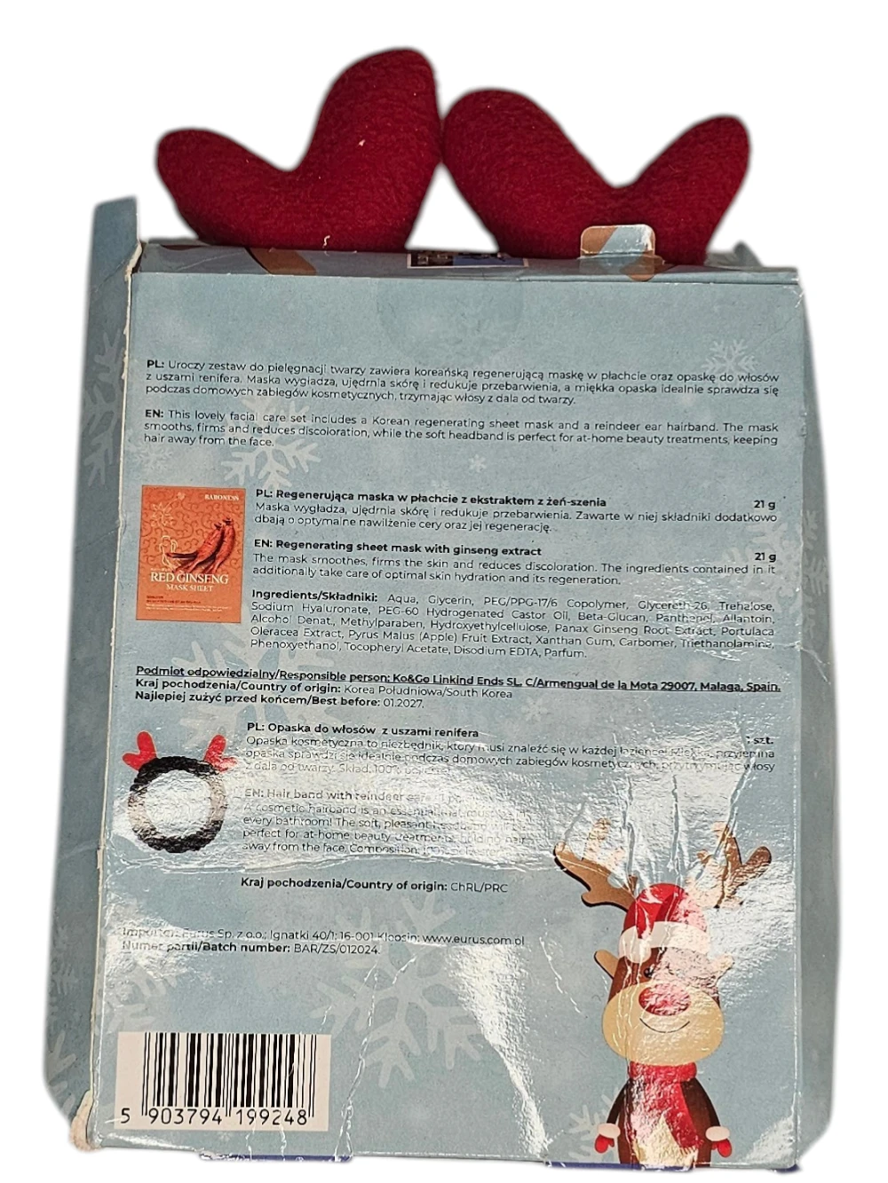 Regenerująca maska w płachcie z ekstraktem żeń-szenia - obrazek 2